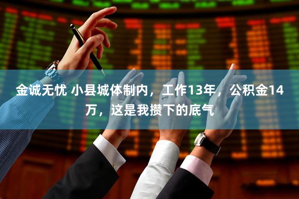金诚无忧 小县城体制内，工作13年，公积金14万，这是我攒下的底气