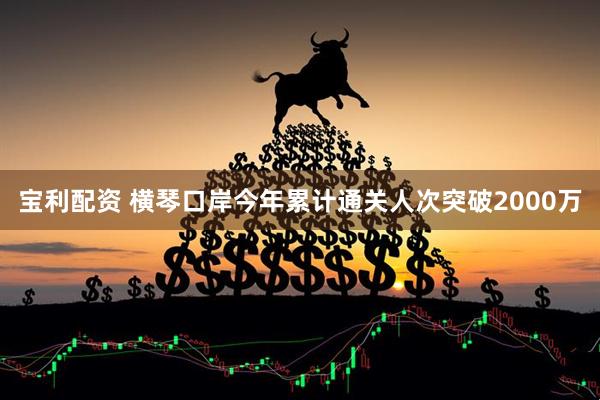 宝利配资 横琴口岸今年累计通关人次突破2000万